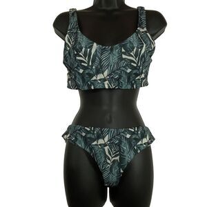 Costera Beachwear Swim Bikini Womens‎ Size Large Green Tropical